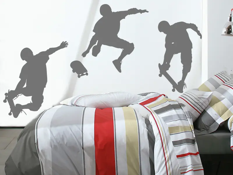 Sticker mural Skate & Ride Pack Skateurs 2 résultat en situation Sticker Pack Skateurs 2