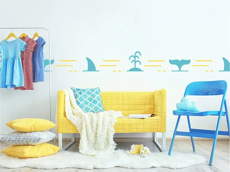 Sticker mural Frises - Pack Frise Mer résultat en situation Sticker Frise Mer