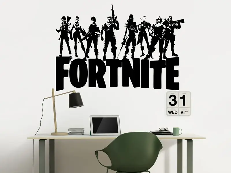 Sticker mural Fortnite résultat en situation Sticker mural Fortnite résultat en situation