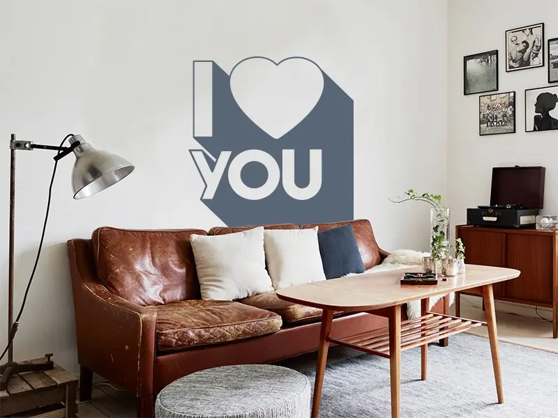Sticker mural Pop Art Pop Art I Love You résultat en situation Sticker Pop Art I Love You