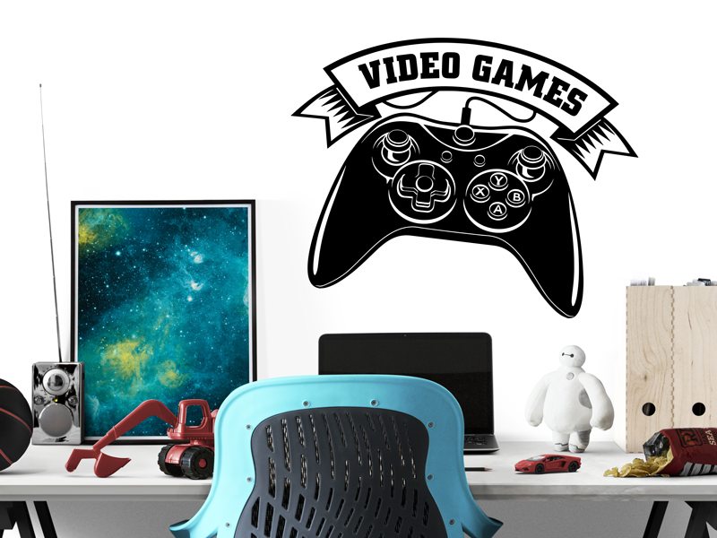 Sticker mural Video Games résultat en situation