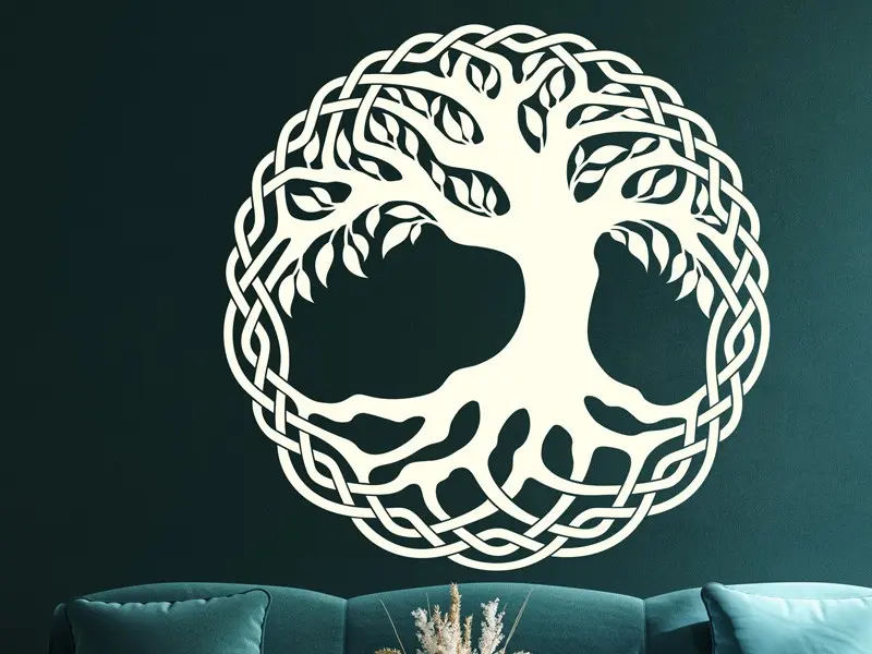 Sticker mural Stickers Arbre de vie Arbre de vie Celtique résultat en situation gros plan Sticker Arbre de vie Celtique