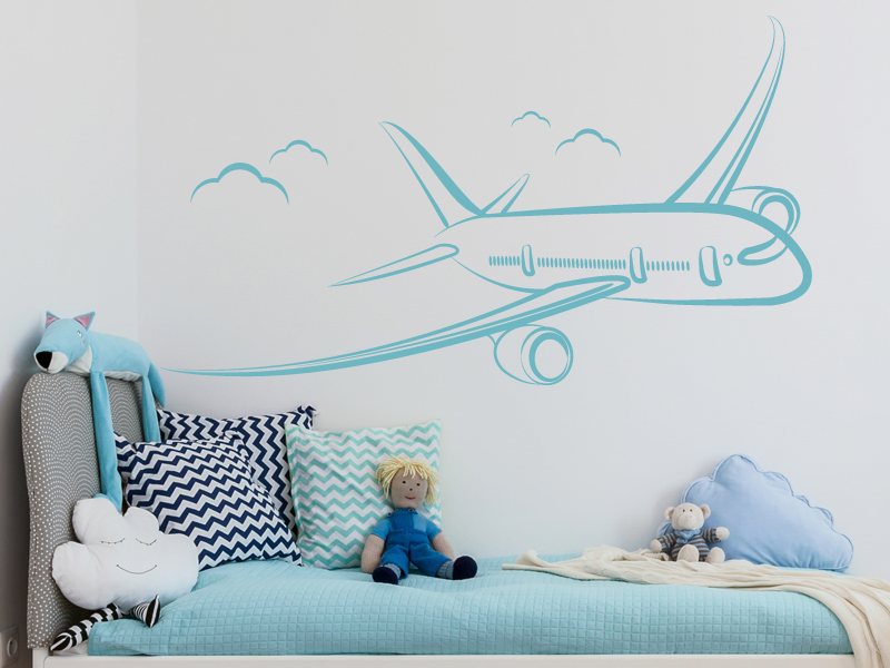 Autocolante de parede Avião infantil
