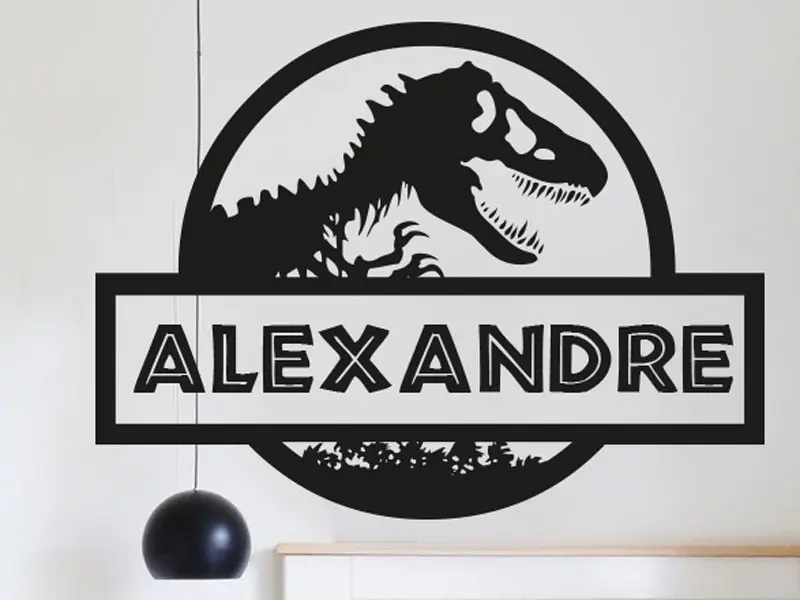 Autocolante de parede Nome Jurassic Dinossauro