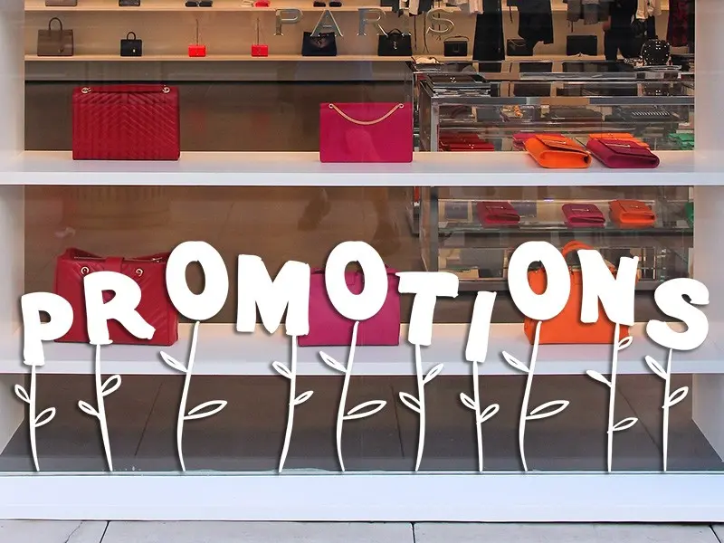Sticker vitrine Promotions Fleurs