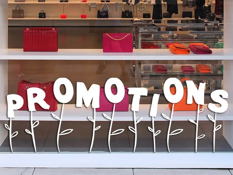 Sticker vitrine Promotions Fleurs Sticker vitrine Promotions Fleurs