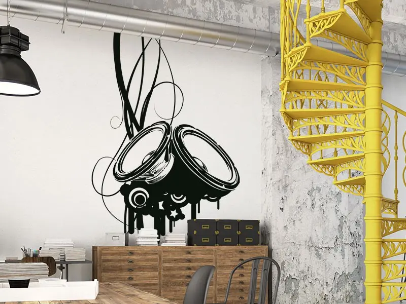 Autocolante Alto-falantes de música résultat en situation Autocolante Alto-falantes de música résultat en situation