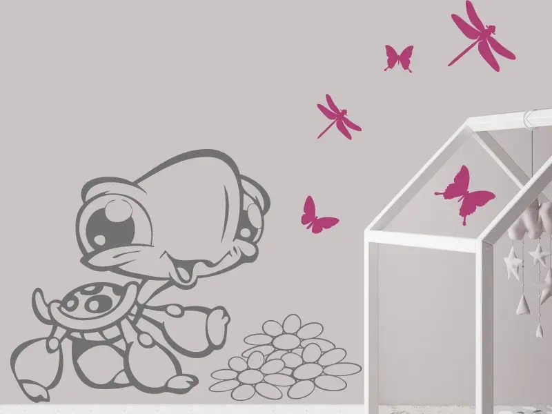 Sticker mural Animaux Tortue 2 résultat en situation gros plan Sticker Tortue 2