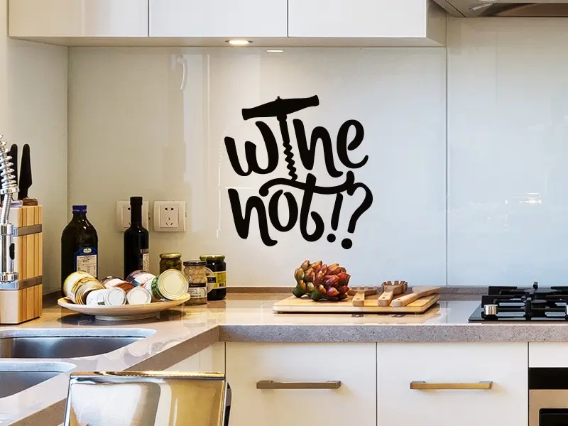 Sticker mural Vin - Cocktail Wine Not ? résultat en situation Sticker Wine Not ?