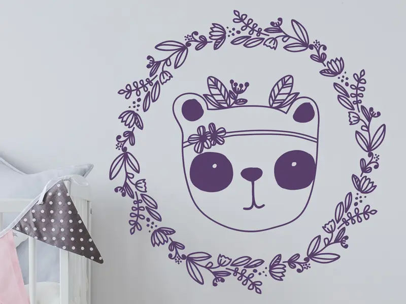 Autocolante de parede Panda Boho