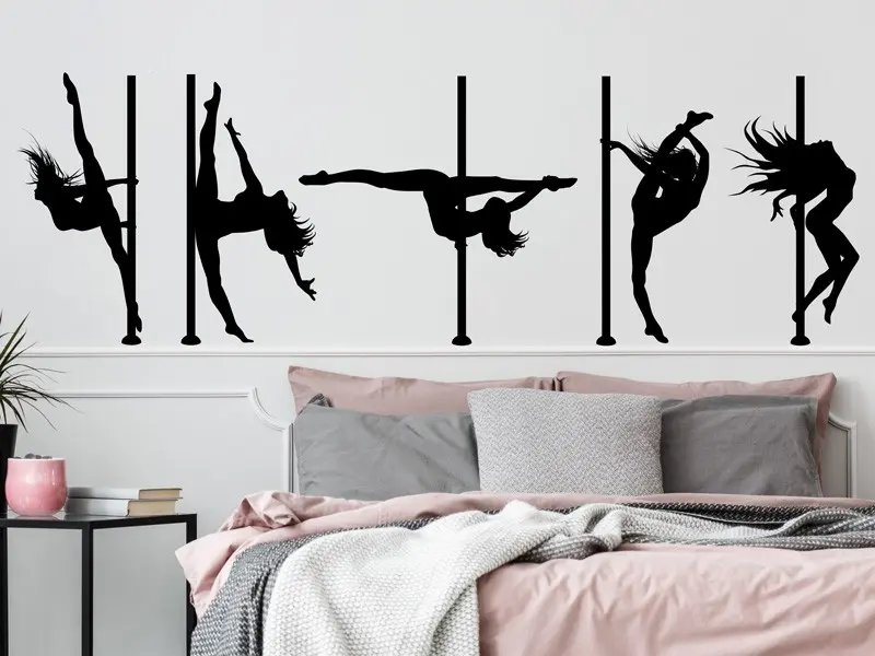Sticker mural Silhouettes Pack 5 Danseuses Lap dance résultat en situation gros plan Sticker Pack 5 Danseuses Lap dance