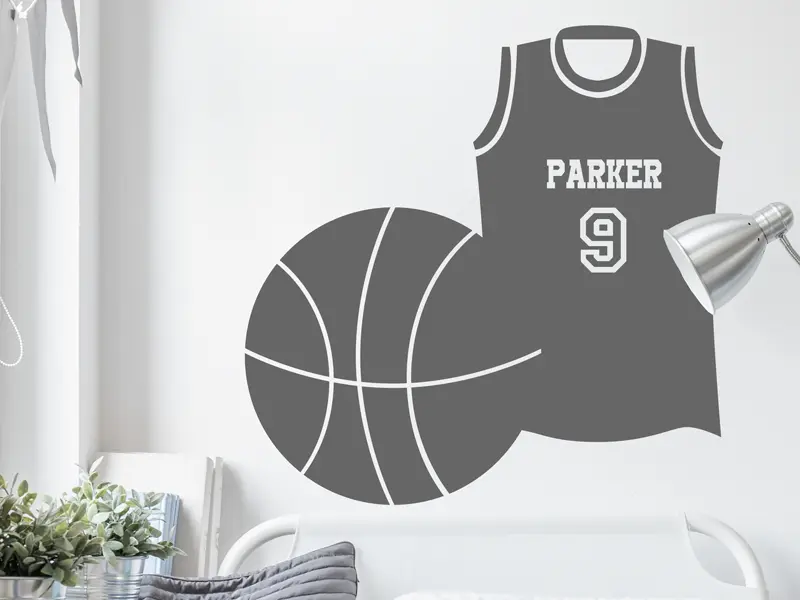 Autocolante Camisola de Basket Ball résultat en situation gros plan Autocolante Camisola de Basket Ball