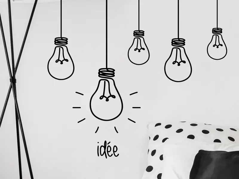 Autocolante Luz Idea résultat en situation gros plan Autocolante Luz Idea