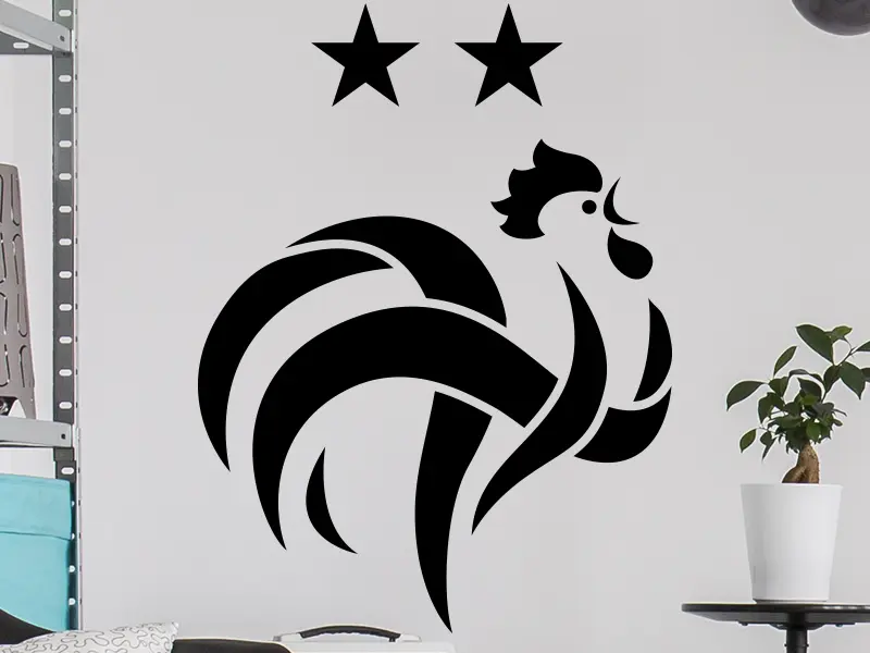 Sticker mural Football Logo Foot Emblême Les Bleus résultat en situation gros plan Sticker Logo Foot Emblême Les Bleus