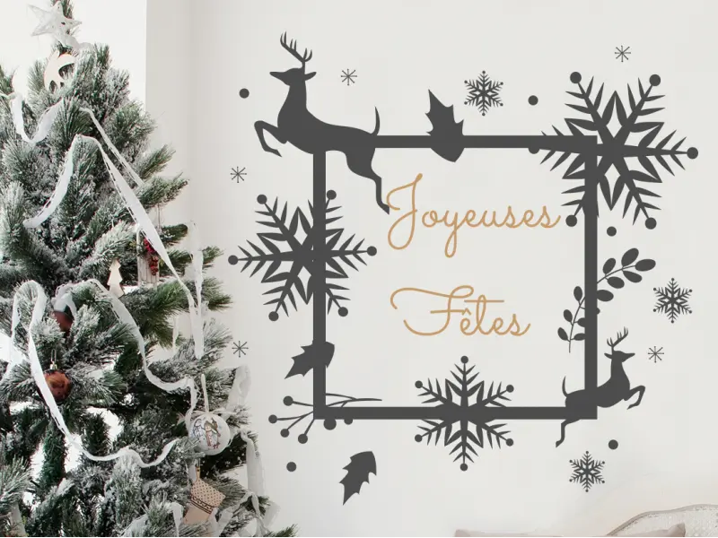 Autocolante Quadro de Natal Decorativo résultat en situation gros plan Autocolante Quadro de Natal Decorativo