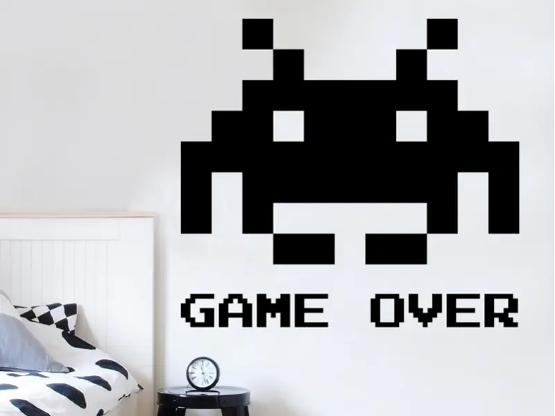 Autocolante de parede Space Invaders Pixel