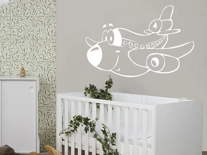 Sticker mural Petit Avion résultat en situation Sticker mural Petit Avion résultat en situation