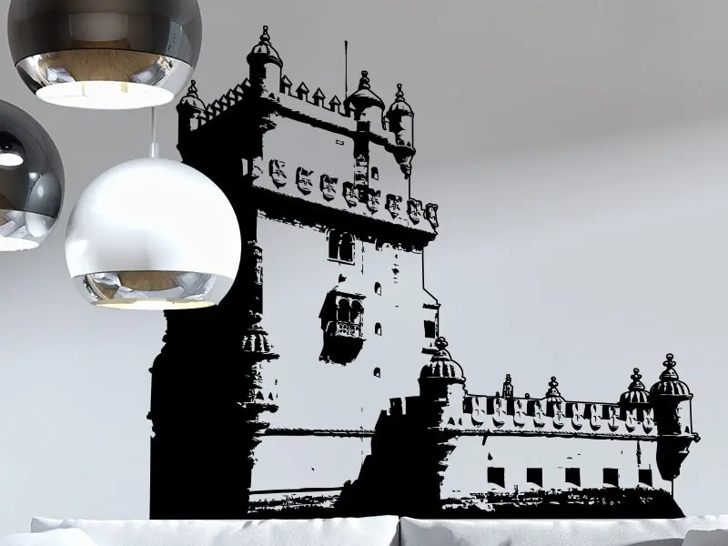 Sticker mural Emblèmes - Capitales Tour de Belem Portugal résultat en situation gros plan Sticker Tour de Belem Portugal