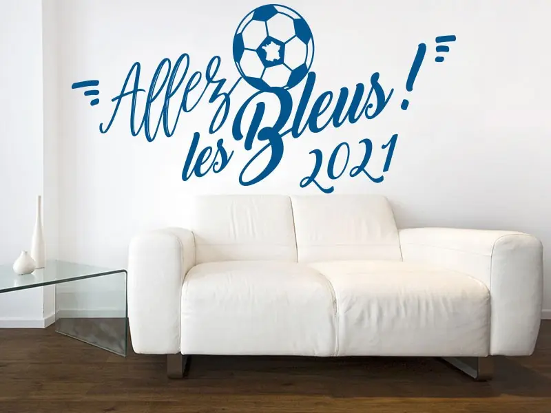 Sticker mural Allez les Bleus 2021 résultat en situation