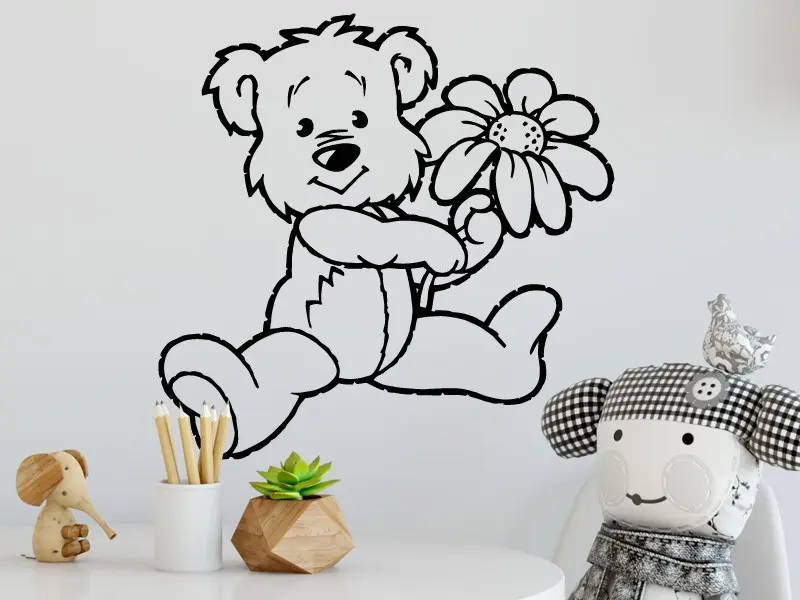 Sticker mural Oursons Ourson 5 résultat en situation gros plan Sticker Ourson 5