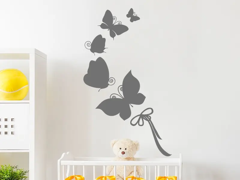 Sticker mural Stickers Papillons Vol Papillons 2 résultat en situation gros plan Sticker Vol Papillons 2