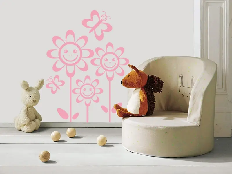 Sticker mural Fleurs Marguerites résultat en situation Sticker mural Fleurs Marguerites résultat en situation