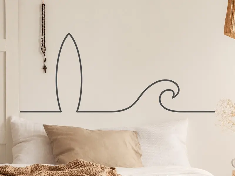 Sticker mural Surf Surf vague Trait résultat en situation gros plan Sticker Surf vague Trait