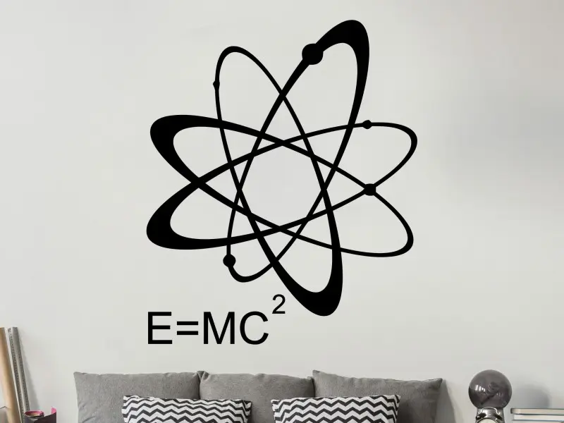 Autocolante E MC2 résultat en situation gros plan Autocolante E MC2