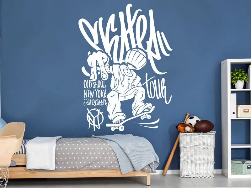 Sticker mural Skate & Ride Skate New-York résultat en situation Sticker Skate New-York