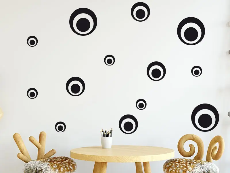Sticker mural Pack Déco - Tendance Pack 13 Boules résultat en situation gros plan Sticker Pack 13 Boules