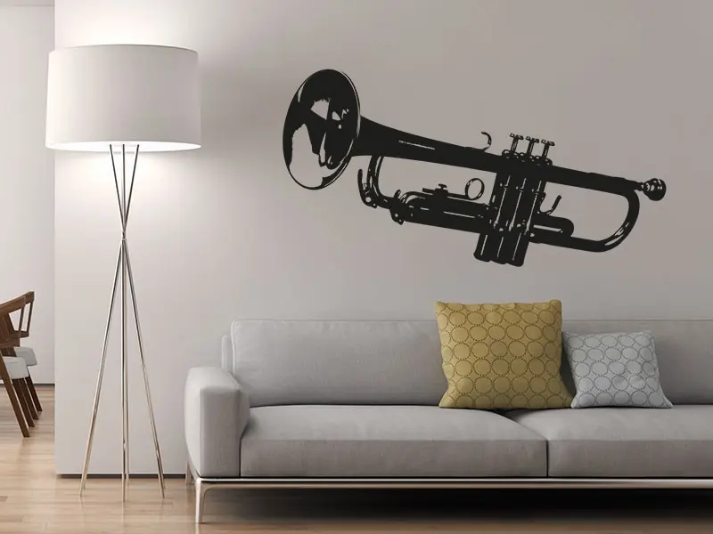 Sticker mural Instruments Trompette résultat en situation Sticker Trompette