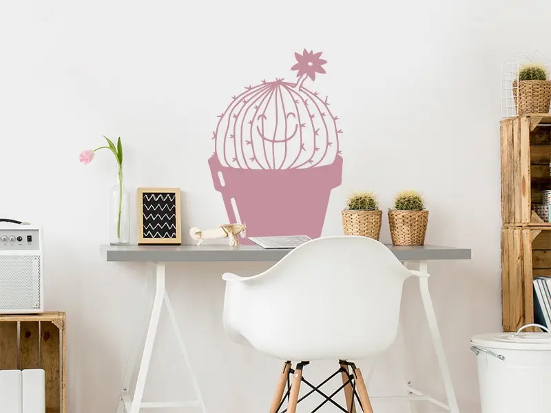 Sticker mural Cactus Cactus Fille résultat en situation Sticker Cactus Fille