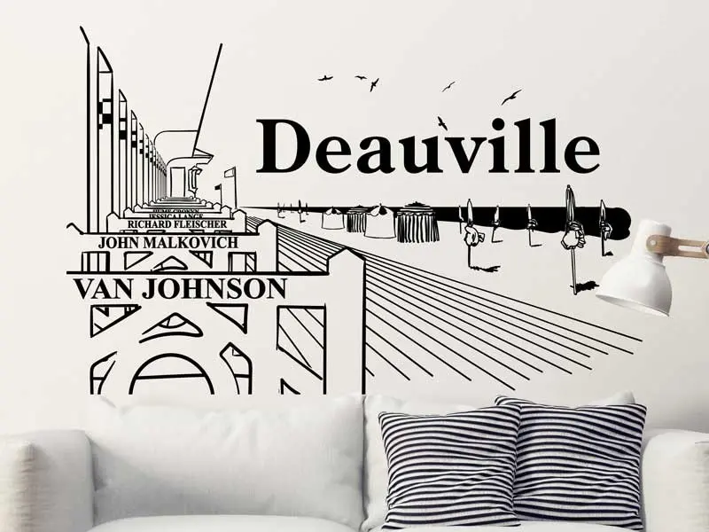 Sticker mural Paysages & Skylines Paysage Deauville résultat en situation gros plan Sticker Paysage Deauville