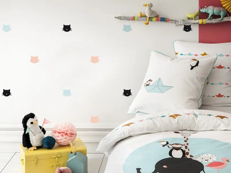 Sticker mural Pack Déco - Tendance Pack Deco Chats résultat en situation Sticker Pack Deco Chats