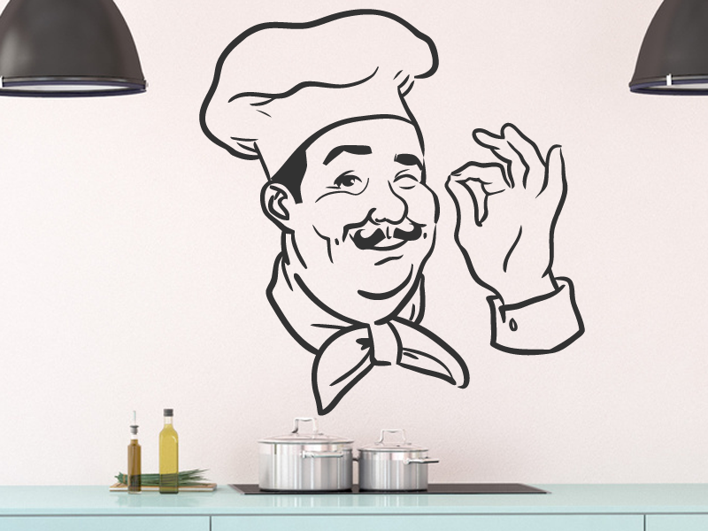 Sticker mural Chef résultat en situation