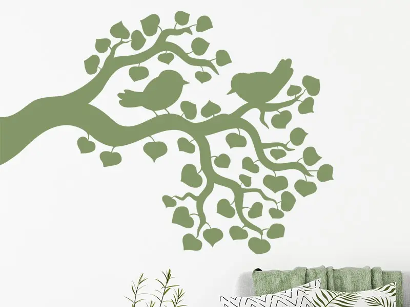 Sticker mural Branches Branche Oiseaux 8 résultat en situation gros plan Sticker Branche Oiseaux 8