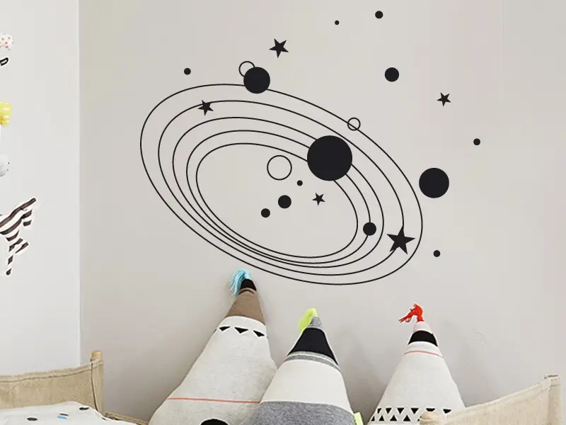 Sticker mural Espace Kit Voie Lactée résultat en situation gros plan Sticker Kit Voie Lactée