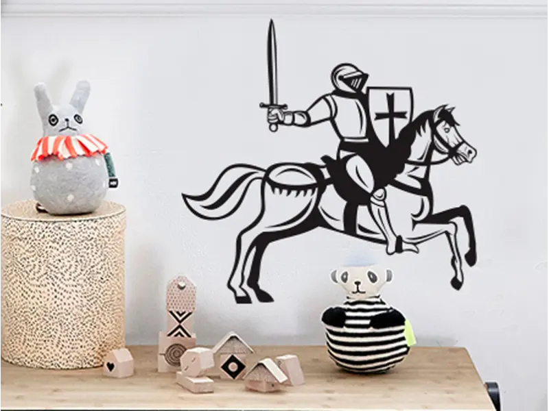 Sticker mural Chevaliers / Cowboys / Héros Chevalier 2 résultat en situation Sticker Chevalier 2