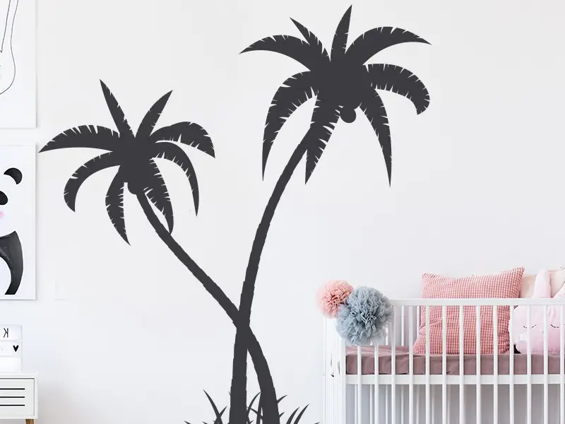 Sticker mural Stickers Arbres Arbres Palmiers résultat en situation gros plan Sticker Arbres Palmiers