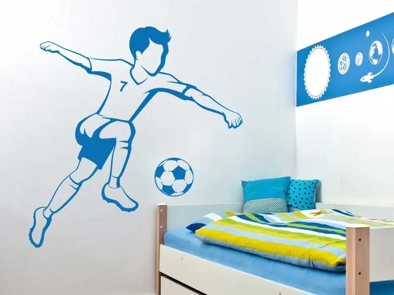 Sticker mural Football Joueur de Foot Enfant 2 résultat en situation Sticker Joueur de Foot Enfant 2