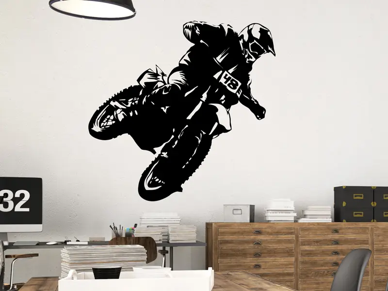 Sticker mural Auto & Moto Moto Cross Enduro résultat en situation Sticker Moto Cross Enduro