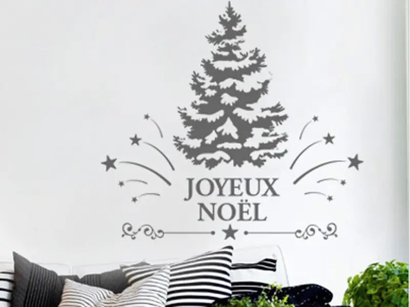 Sticker mural Noël Ornement Sapin de Noël résultat en situation gros plan Sticker Ornement Sapin de Noël