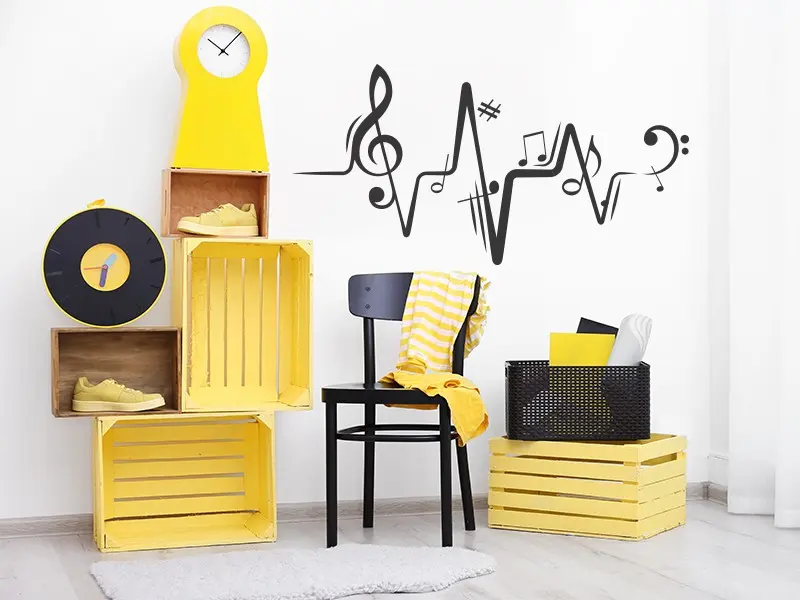 Sticker mural Partitions & Notes Partition Musique Electro résultat en situation Sticker Partition Musique Electro