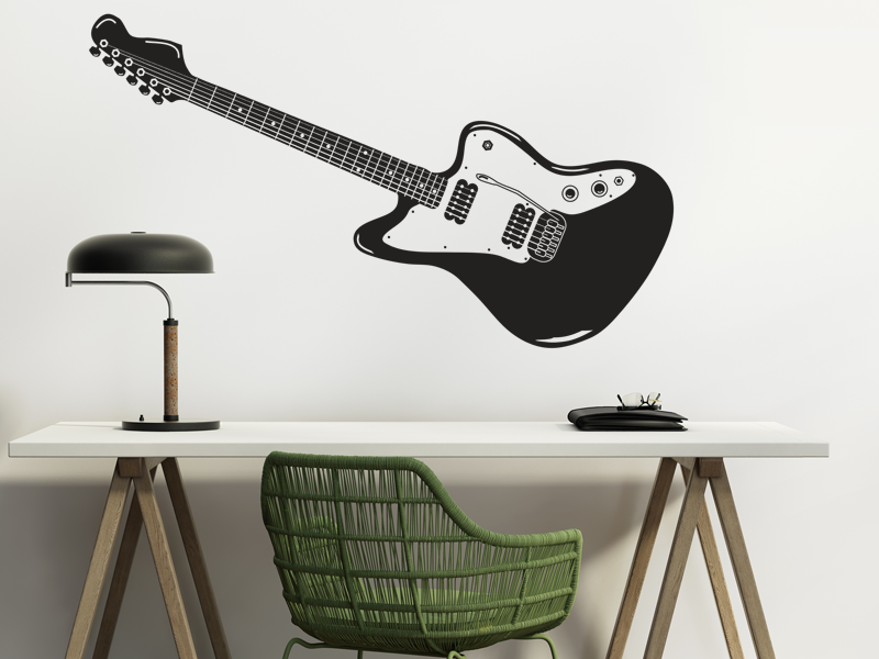 Sticker mural Guitare Electrique résultat en situation