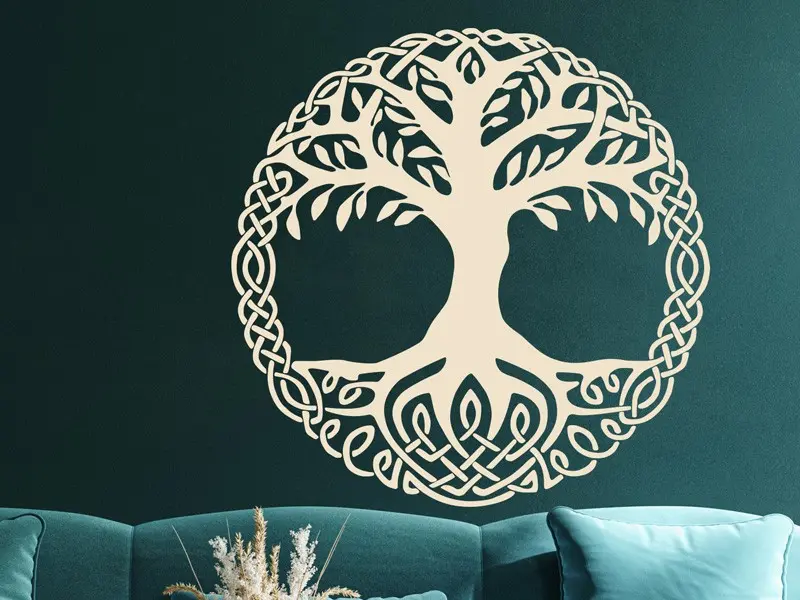 Sticker mural Stickers Arbre de vie Arbre de vie Celtique 2 résultat en situation gros plan Sticker Arbre de vie Celtique 2