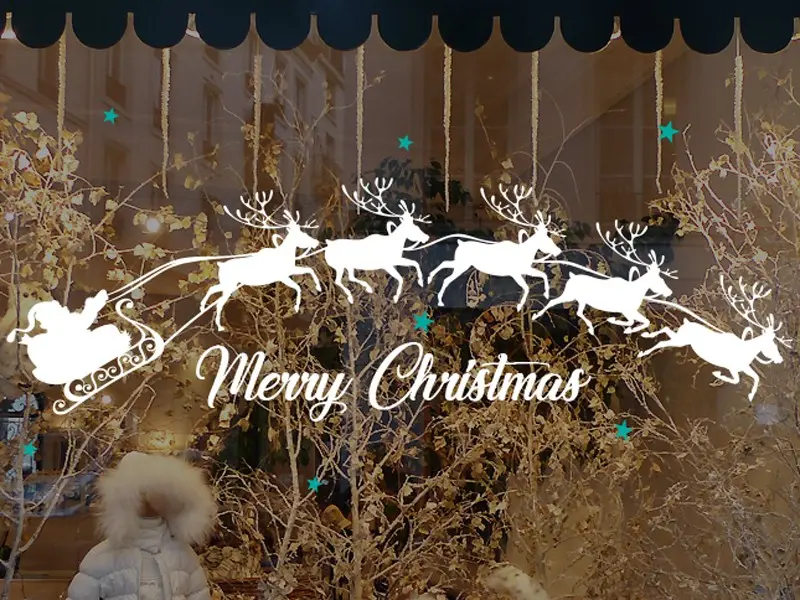 Autocolante de parede Trenó de Natal Personalizado