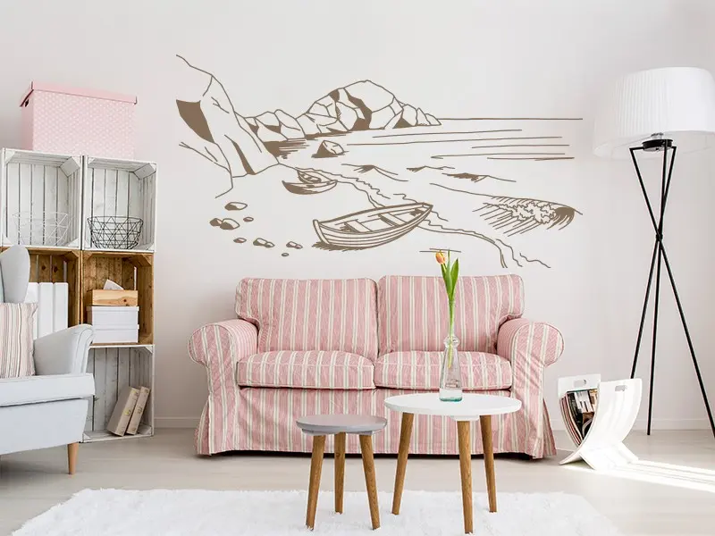 Sticker mural Mers et Océans Paysage Mer résultat en situation Sticker Paysage Mer