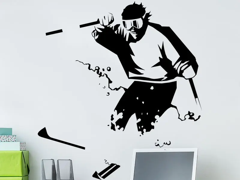 Sticker mural Autres Sports Ski résultat en situation gros plan Sticker Ski