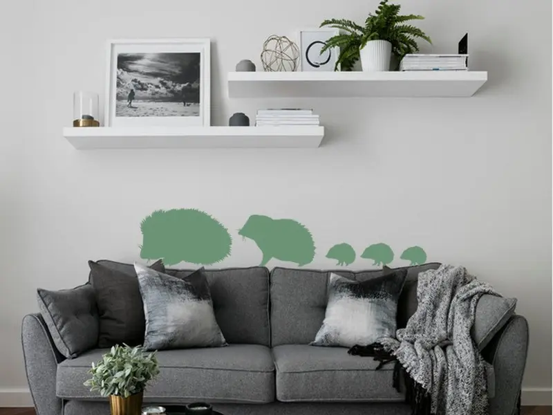 Autocolante Família Ouriços résultat en situation Autocolante Família Ouriços résultat en situation