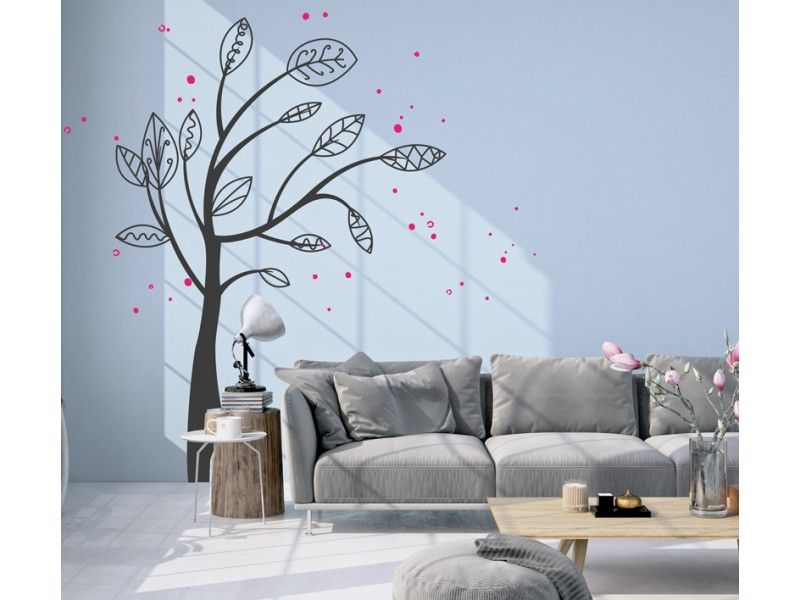 Sticker mural Arbres Boules 2 résultat en situation